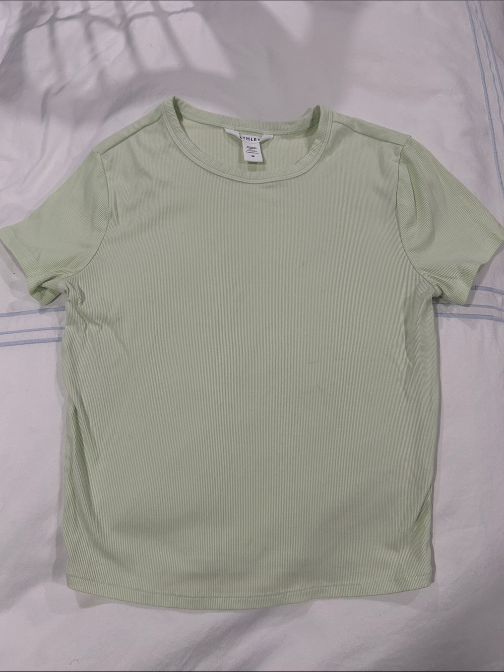 Athleta Lime  Ribbed Crew Tee
